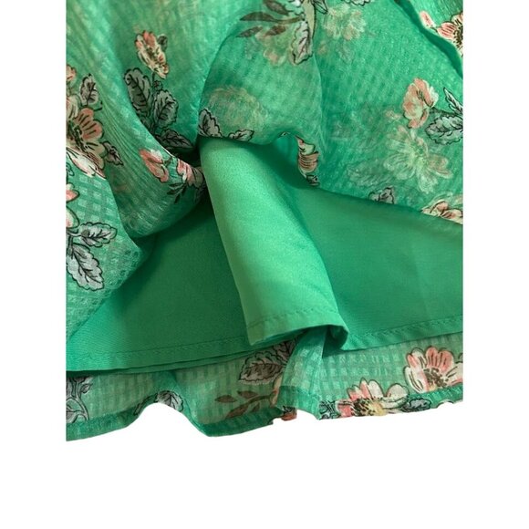 LOFT Green Floral Flowy Knee Length Skirt Size Small - Picture 3 of 6
